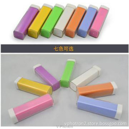 lipstick style full capacity power bank 2600mah with flash light
